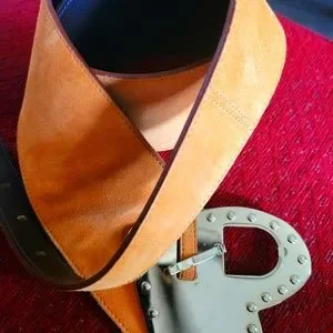 Escada | Accessories | 9s Escada Gold Suede Leather Wide  display picture 1